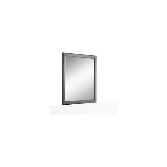 Sassy Wooden Square Mirror, Gray