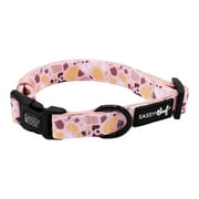 Sassy Woof Cushioned Adjustable Dog Collar - Medium Pink Terrazzo