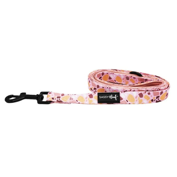 Sassy Woof Pink Terrazzo 6ft Cushioned Dog Leash - Durable for Medium and Large Dogs