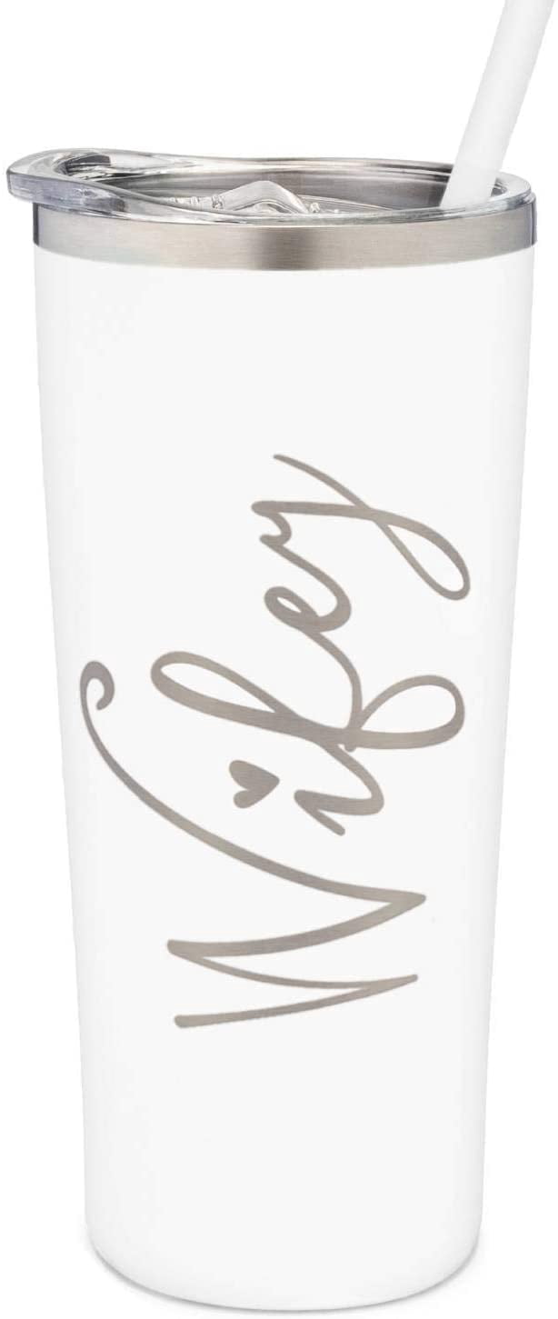 SassyCups Engraved Stainless Steel Insulated Wifey Tumbler, 22 Oz