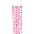 thumbnail image 1 of SassyCups Leopard Tumbler Cup | Vacuum Insulated Stainless Steel Leopard Print Skinny Tumbler with Straw | Cute Travel Mug For Women with Leopard Pattern | Pink Insulated Water Bottle (20 oz, Pink), 1 of 6