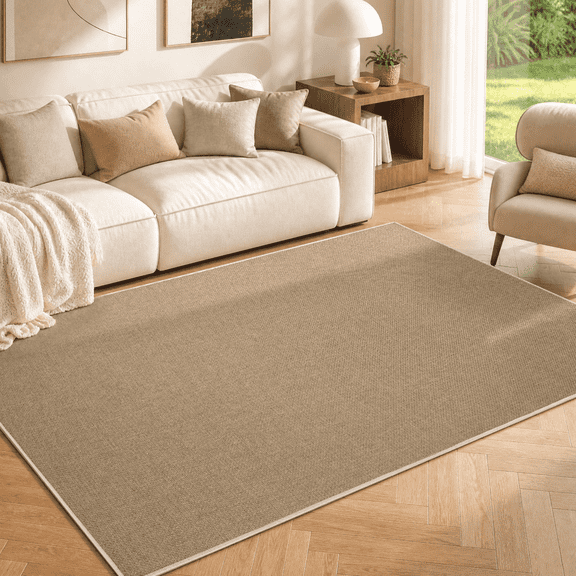 Sasttie 5'x7' Easy Jute Area Rug, Outdoor Patio Rug Washable Rugs for Entryway Indoor Outdoor Rugs, Natural