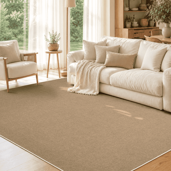 Sasttie 6'x9' Easy Jute Area Rug, Outdoor Patio Rug Washable Rugs for Entryway Indoor Outdoor Rugs, Natural
