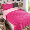 thumbnail image 1 of Sasttie 7 Pieces Twin Comforter Set, Reversible Bed in a Bag, All Season Bedding Set with Comforter, Flat Sheet, Fitted Sheet, Pillowcases & Shams, Hot Pink & Baby Pink, 1 of 5