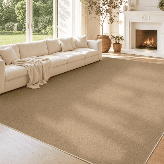 Sasttie 9'x12' Easy Jute Area Rug, Outdoor Patio Rug Washable Rugs for Entryway Indoor Outdoor Rugs, Natural