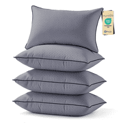 Sasttie Bed Pillows King Size Set of 4, Hotel Down Alternative Sleeping Bed Pillows for Side Back Stomach Sleepers,Dark