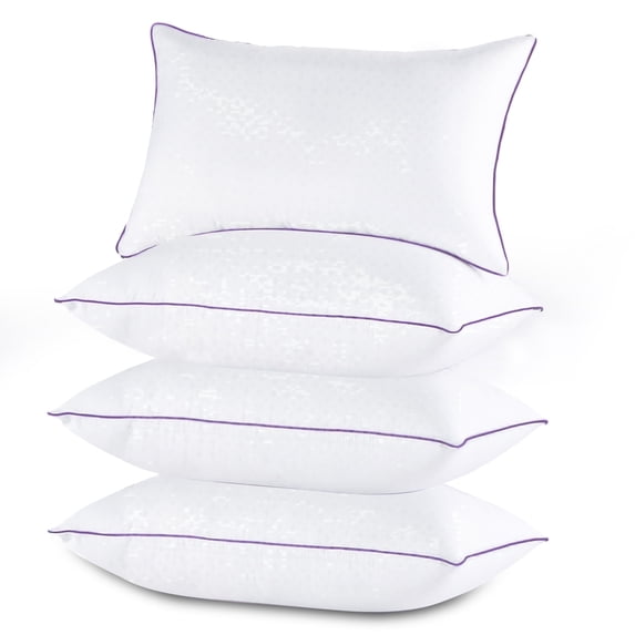 Sasttie Bed Pillows King Size Set of 4, Hotel Down Alternative Sleeping Bed Pillows for Side Back Stomach Sleepers