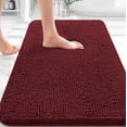 thumbnail image 1 of Sasttie Chenille Bathroom Rugs 20x24, 2 Pack Quick Dry Machine Washable Bath Mats with Rubber Backing,Wine Red, 1 of 9