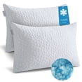thumbnail image 1 of Sasttie Cooling Pillows for Sleeping Standard Size Set of 2, Adjustable Shredded Memory Foam Pillows with Breathable Cover, Supportive for Side, Back, and Stomach Sleepers, White, 20 x 26 Inches, 1 of 9