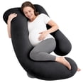 thumbnail image 1 of Sasttie Cooling Pregnancy Pillows for Sleeping, U Shaped Full Body Pillow with Removable Cover, Pregnant Women Must Haves, Maternity Essential,Black, 1 of 8