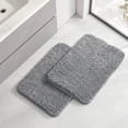 thumbnail image 1 of Sasttie Chenille Bathroom Rugs 17x24, 2 Pack Quick Dry Machine Washable Bath Mats with Rubber Backing, Grey, 1 of 8