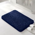 thumbnail image 1 of Sasttie Chenille Bathroom Rugs 20x24,Quick Dry Machine Washable Bath Mats with Rubber Backing,Navy, 1 of 8