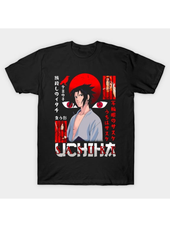 Sasuke Uchiha Red Sun Clan Symbol T-Shirt Sizes S-5Xl GooGate