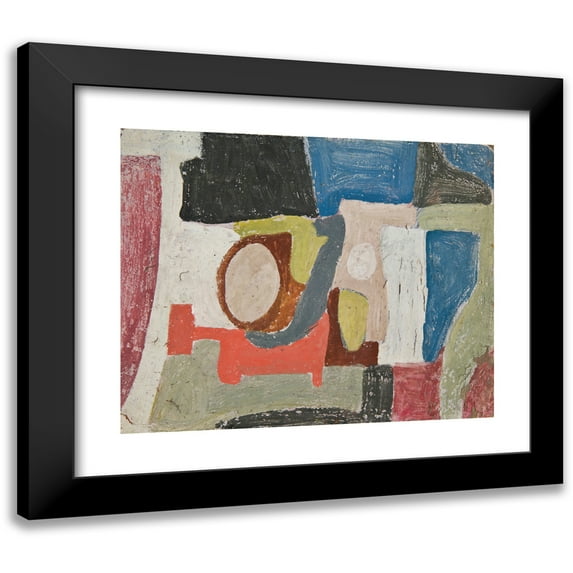 Sasza Blonder 14x12 Black Modern Framed Museum Art Print Titled - Abstract Composition I (1933)