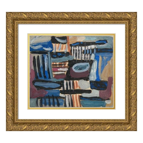 Sasza Blonder 22x20 Gold Ornate Framed and Double Matted Museum Art Print Titled - Abstract Composition II (1934)