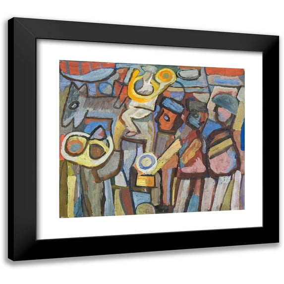 Sasza Blonder 23x20 Black Modern Framed Museum Art Print Titled - Composition with Defile (1933)