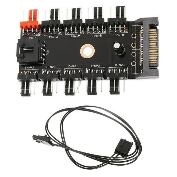 Sata Powered PWM Fan Hub 10x 4-Pin Interface for Extended Motherboard Interface