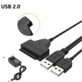 Sata USB 3.0 Cable With Power Supply Adapter 2.5 3.5 Inch Hard Drive