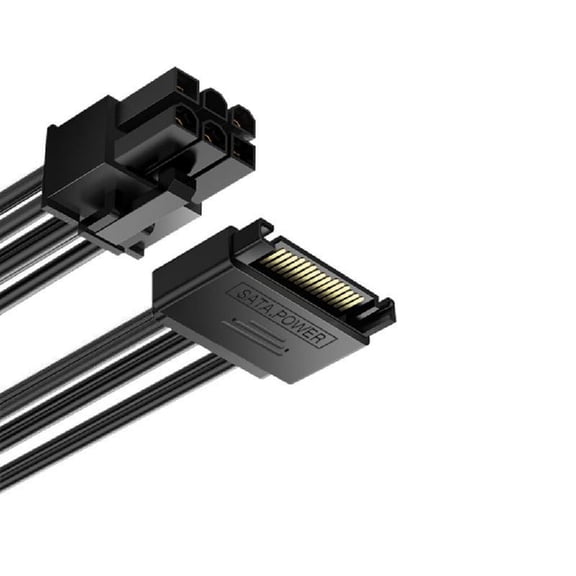 Sata15Pin to 6 Pin Power Connectors Cable for Graphics Card Stable Power Supply
