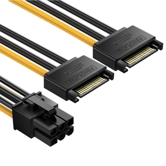 Sata15pin to 6Pin Power Cable for Video Card Connection Easy to Use Power Cord for Enthusiasts and Pc Builders