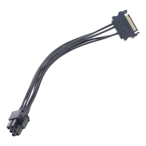 Sata15pin to 6Pin Power Cable for Video Card Connection Easy to Use Power Cord for Enthusiasts and Pc Builders