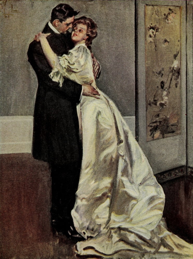 Satan Sanderson 1907 She fell into his arms Canvas Art - AB Wenzell (18 x 24)