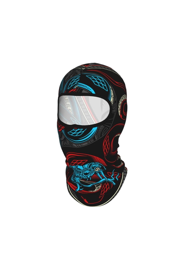 Satan Snake Ying Yang Unisex Balaclava Ski Mask Full Face Cover for Cold Weather & UV Protection, Breathable Cooling Helmet Liner