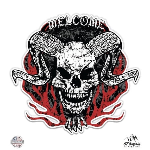 Satan Welcome - 3" Vinyl Sticker - For Car Laptop I-Pad Phone Helmet Hard Hat - Waterproof Decal