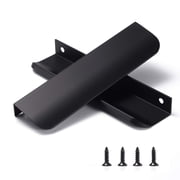 Matte Black Pack of 5 and 10 Edge Finger Pulls for Cabinets Kitchen Invisible Hardware Concealed Aluminum Hidden Bar Pull Drawer Handles Easy to Install 11.81,6.3,5,4.72,3.15 overall length