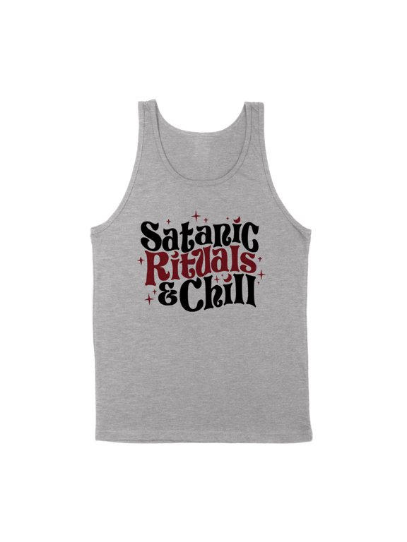 Satanic Rituals and Chill Tank Top Unisex X-Large Grey