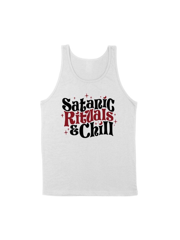 Satanic Rituals and Chill Tank Top Unisex X-Large White