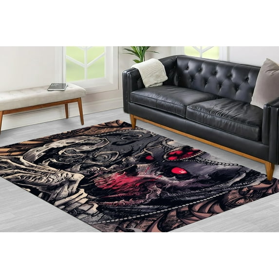 Satanic Rugs, Bathroom Rug, Entryway Rug, Small Rug, Kitchen Rugs, Modern Rug, Satanic Rug, Horror Rugs, Gift For The Home Rug, Man Cave Rug, 2.6'x5' - 80x150 cm