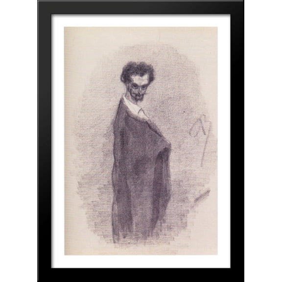 Satanic Self-Portrait 28x40 Large Black Wood Framed Print Art by Felicien Rops