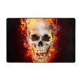 thumbnail image 1 of Satanic Skull In Flames In The Darkness Shaggy Area Rug, Rugs for Living Room Bedroom Non Slip Door Mat Indoor Carpet Machine Washable Nursery Home Decor Floor Mats for Entryway 60x39in-#, 1 of 5