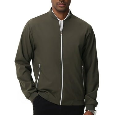 Satankud Men's Bomber Jacket Lightweight Casual Flight Windbreaker Zip Up Coat with Pocket Army 2XL