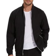 Satankud Men's Bomber Jacket Lightweight Casual Flight Windbreaker Zip Up Coat with Pockets