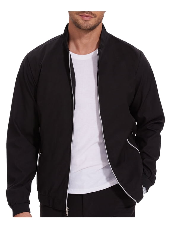 Men's Bomber Jacket Lightweight Casual Flight Windbreaker Zip Up Coat with Pockets