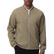 Satankud Mens Bomber Jacket Lightweight Casual Flight Windbreaker Zip Up Coat with Pocket Khaki M