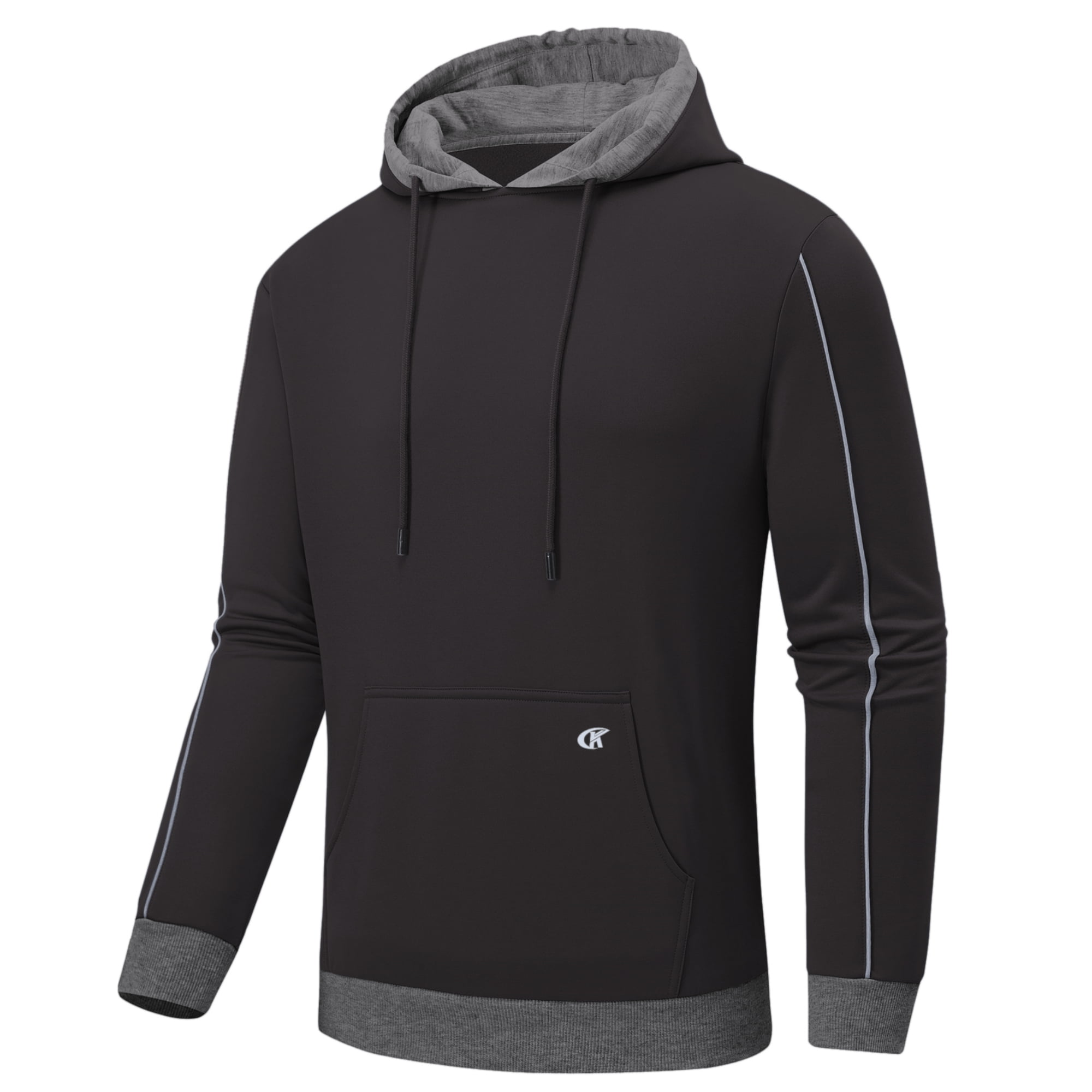 Adidas Men's Team Issue Training Pullover Hooded Sweatshirt Black/White  (2XL) 