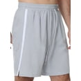 thumbnail image 1 of Satankud Men's Athletic Shorts With Pockets and Elastic Waistband Breathable Mesh Stretch Running Shorts Drawstring Waist Relaxed Casual Sports Gym Basketball Shorts Light Gray-L, 1 of 8