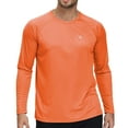thumbnail image 1 of Satankud Men's Performance Long Sleeve Fishing Shirts Rashguard UPF 50+ UV Sun Protection Tee Tops for Outdoors Running Hiking Workout T-Shirt 2234-Orange-XL, 1 of 6
