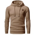 thumbnail image 1 of Satankud Men's Pullover Hoodies Plaid Jacquard Weave Long Sleeve Drawstring Hipster Casual Hooded Sweatshirts with Kanga Khaki L, 1 of 7