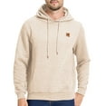 thumbnail image 1 of Satankud Men's Pullover Hoodies Plaid Jacquard Weave Long Sleeve Drawstring Hipster Casual Hooded Sweatshirts with Kanga Light Beige M, 1 of 9