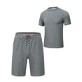 thumbnail image 1 of Satankud Men's Shirt and Shorts Set 2 Pieces Set Short Sleeve Summer Tracksuits Sets with Pockets Causal Jogging Sports Sweatsuit for Men 2 Piece Outfits Dark gray L, 1 of 7
