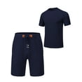 thumbnail image 1 of Satankud Men's Shirt and Shorts Set 2 Pieces Set Short Sleeve Summer Tracksuits Sets with Pockets Causal Jogging Sports Sweatsuit for Men 2 Piece Outfits Navy XL, 1 of 7