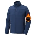 thumbnail image 1 of Muvtei Men's Softshell Jacket Fleece Lined Waterproof Stand Collar Soft Lightweight Shell Rain Jacket Windbreaker Outdoor Hiking Clear Blue M, 1 of 9