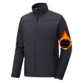 thumbnail image 1 of Muvtei Men's Softshell Jacket Fleece Lined Waterproof Stand Collar Soft Lightweight Shell Rain Jacket Windbreaker Outdoor Hiking Grey 2XL, 1 of 9