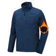 thumbnail image 1 of Muvtei Men's Softshell Jacket Fleece Lined Waterproof Stand Collar Soft Lightweight Shell Rain Jacket Windbreaker Outdoor Hiking Navy S, 1 of 9