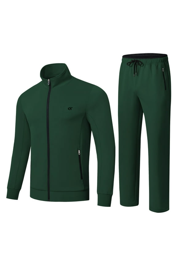 Men's Tracksuits 2 Pieces Set Long Sleeve Causal Full Zip Hiking Jogging Gym Sports Sweatsuit for Men 2 Piece Outfits Armygreen 3XL