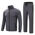 thumbnail image 1 of Satankud Men's Tracksuits 2 Pieces Set Long Sleeve Causal Full Zip Hiking Jogging Gym Sports Sweatsuit for Men 2 Piece Outfits Dark Gray XL, 1 of 8